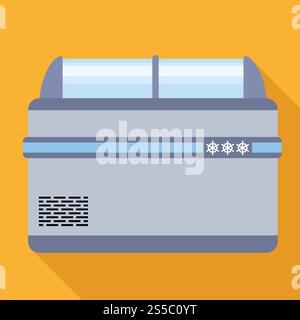 Commercial fridge icon. Flat illustration of commercial fridge vector icon for web design. Commercial fridge icon, flat style Stock Vector