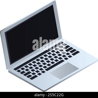 Modern laptop icon. Isometric of modern laptop vector icon for web design isolated on white background. Modern laptop icon, isometric style Stock Vector
