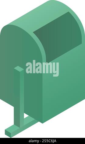 Garbage bin icon. Isometric of garbage bin vector icon for web design isolated on white background. Garbage bin icon, isometric style Stock Vector