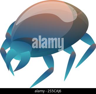 Blue mite icon. Cartoon of blue mite vector icon for web design isolated on white background. Blue mite icon, cartoon style Stock Vector