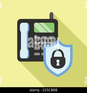 Secured intercom icon. Flat illustration of secured intercom vector icon for web design. Secured intercom icon, flat style Stock Vector
