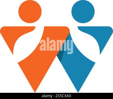 W letter community ilustration logo template Stock Vector