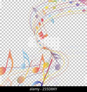 Abstract Musical Theme. Transparency Grid Background Design. Vector Illustration. Stock Vector