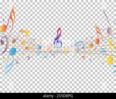 Abstract Musical Theme. Transparency Grid Background Design. Vector Illustration. Stock Vector