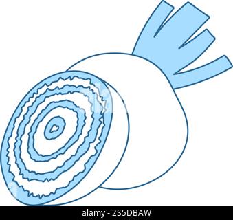 Beetroot Icon. Thin Line With Blue Fill Design. Vector Illustration. Stock Vector