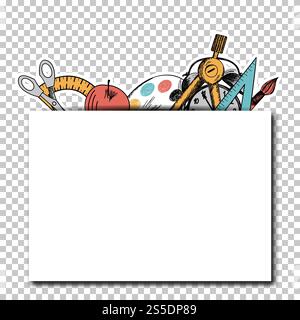 Back To School. Transparency Grid Background Design. Vector Illustration. Stock Vector