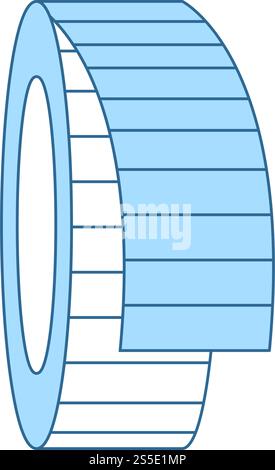 Tailor Measure Tape Icon. Thin Line With Blue Fill Design. Vector Illustration. Stock Vector