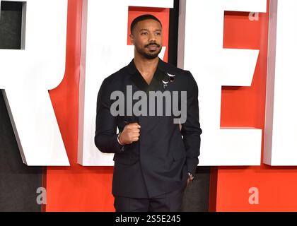 Michael B. Jordan attends CREED III - European Premiere at Cineworld Leicester Square in London, England. 15th February 2023 Stock Photo