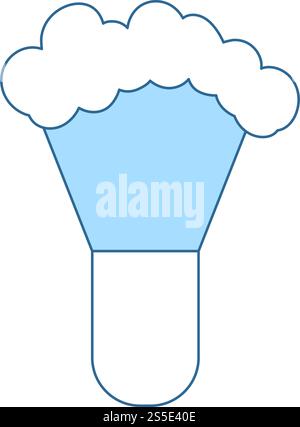 Shaving Brush Icon. Thin Line With Blue Fill Design. Vector Illustration. Stock Vector