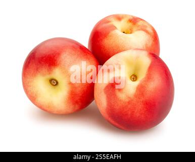 white nectarine path isolated on white Stock Photo