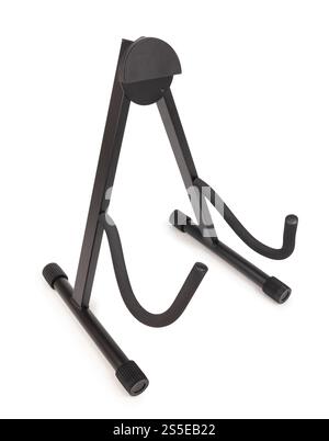 acoustic guitar stand holder path isolated on white Stock Photo