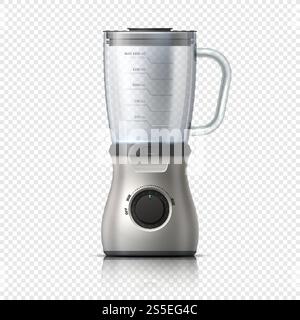 Blender. Empty juicer or food mixer. Isolated kitchen electric appliance. Realistic vector illustration. Juicer and mixer appliance equipment for juice. Blender. Empty juicer or food mixer. Isolated kitchen electric appliance. Realistic vector illustration Stock Vector