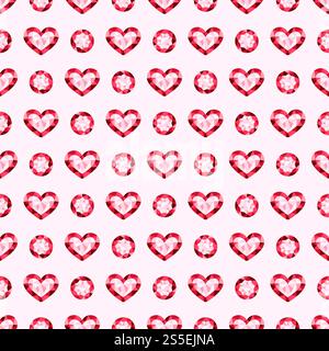 Pink gemstones jewels vector seamless pattern background for wallpaper or wrapping illustration. Pink gemstones jewels vector seamless pattern background Stock Vector