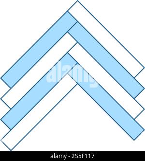 Parquet Icon. Thin Line With Blue Fill Design. Vector Illustration. Stock Vector