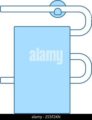 Heated Towel Rail Icon. Thin Line With Blue Fill Design. Vector Illustration. Stock Vector