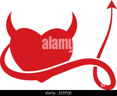 Heart Devil logo vector template Stock Vector