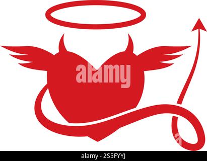 Heart Devil logo vector template Stock Vector