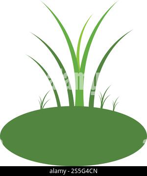 Natural Grass ilustration logo vector design Stock Vector