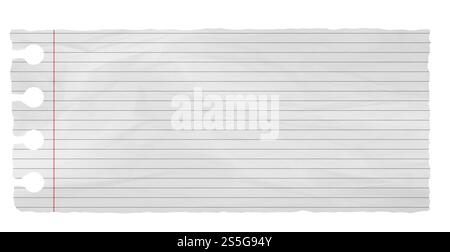 Paper sheet with stripes isolated on  white Stock Photo
