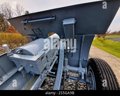 Breech of a 75mm french Gun at the Memorial of Verdun Battle, Douaumont-Fleury, Verdun area, Meuse, Grand-Est Region, France Stock Photo