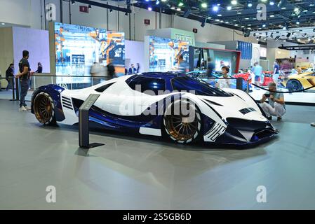 DUBAI, UAE - NOVEMBER 17: The Devel Sixteen supercar is on Dubai Motor Show 2017 on November 17, 2017 Stock Photo