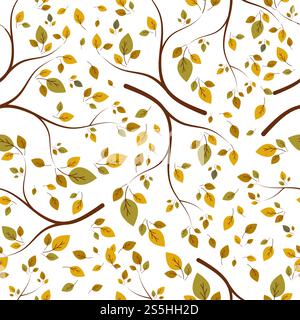 Autumn leaf seamless background wallpeper vector illustration Stock Vector
