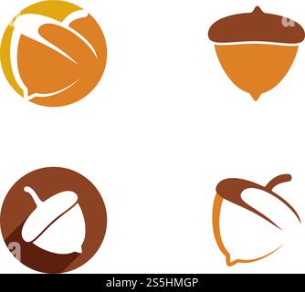Acorn logo ilustration vector template Stock Vector