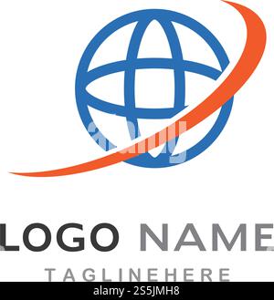 globe ilustration logo vector template Stock Vector