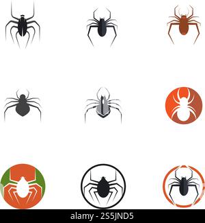 spider ilustration logo vector template Stock Vector