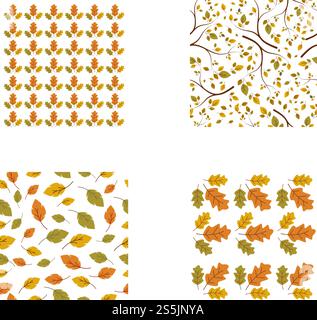 Autumn leaf seamless background wallpeper vector illustration Stock Vector
