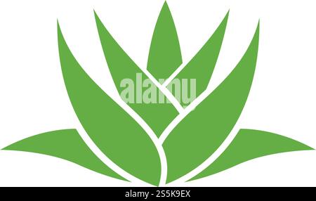 Aloe vera logo vector ilustration template Stock Vector
