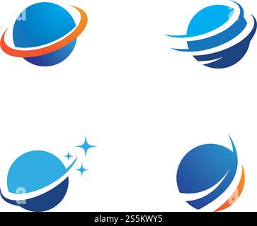 globe ilustration logo vector template Stock Vector