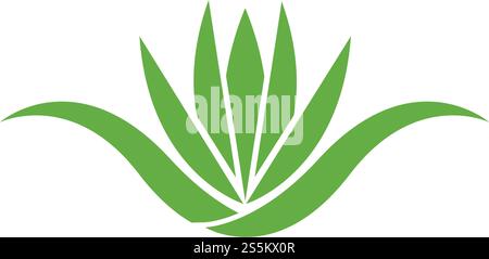 Aloe vera logo vector ilustration template Stock Vector