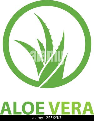 Aloe vera logo vector ilustration template Stock Vector