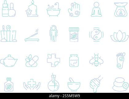 Traditional naturopathy icon. Alternative herbal medicine vitamin bioenergy health osteopathy and homeopathy tools vector symbols. Illustration of medication naturopathic and medicine healthy. Traditional naturopathy icon. Alternative herbal medicine vitamin bioenergy health osteopathy and homeopathy tools vector symbols Stock Vector