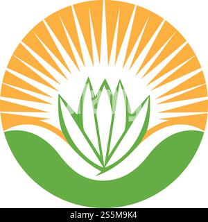 Aloe vera logo vector ilustration template Stock Vector