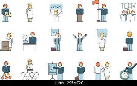 employee working process color icon vector illustration Stock Vector ...