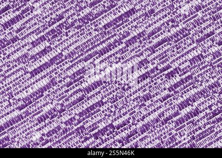 Melange purple and white fabric texture, mixed color textile background. Close up, macro of jacquard  cloth with diagonal coarse weaving. Wallpaper, b Stock Photo