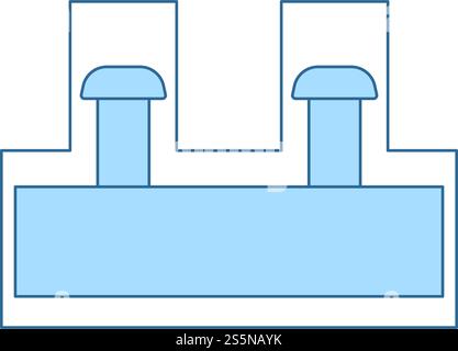 Electrical connection terminal icon. Thin circle design. Vector ...
