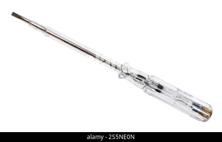 slotted test indicator slotted screwdriver isolated on white background Stock Photo
