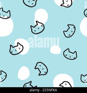 Cat Seamless pattern, texture background Stock Vector