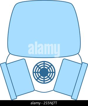 Fire Mask Icon. Thin Line With Blue Fill Design. Vector Illustration. Stock Vector