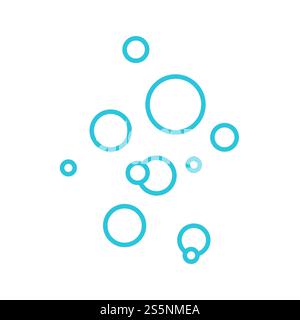 Particles of Inspiration. Isolated on white background. Blue icon set. Stock Vector