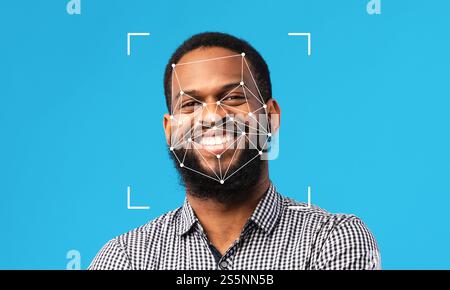 Facial recognition technology enhances identification in modern applications Stock Photo