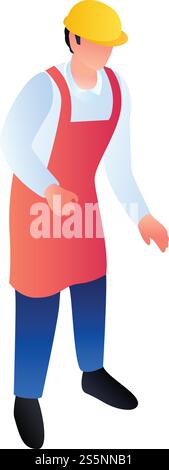 Carpenter man icon. Isometric of carpenter man vector icon for web design isolated on white background. Carpenter man icon, isometric style Stock Vector