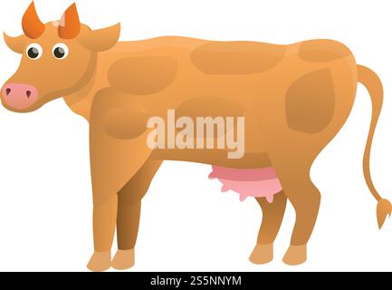 Cow animal icon. Cartoon of cow animal vector icon for web design isolated on white background. Cow animal icon, cartoon style Stock Vector