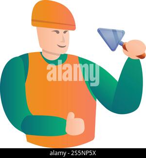 Masonry icon. Cartoon of masonry vector icon for web design isolated on white background. Masonry icon, cartoon style Stock Vector