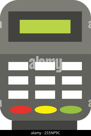 Button pos terminal icon outline vector. Center check. Machine store ...