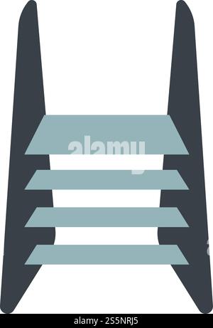 Steel ladder icon. Flat illustration of steel ladder vector icon for ...