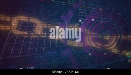Image of scope and data processing over chain Stock Photo